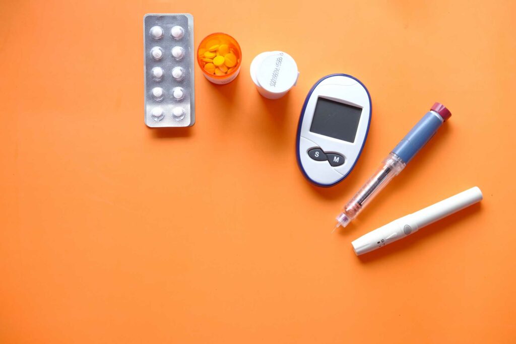 Diabetic Monitor And Medicine