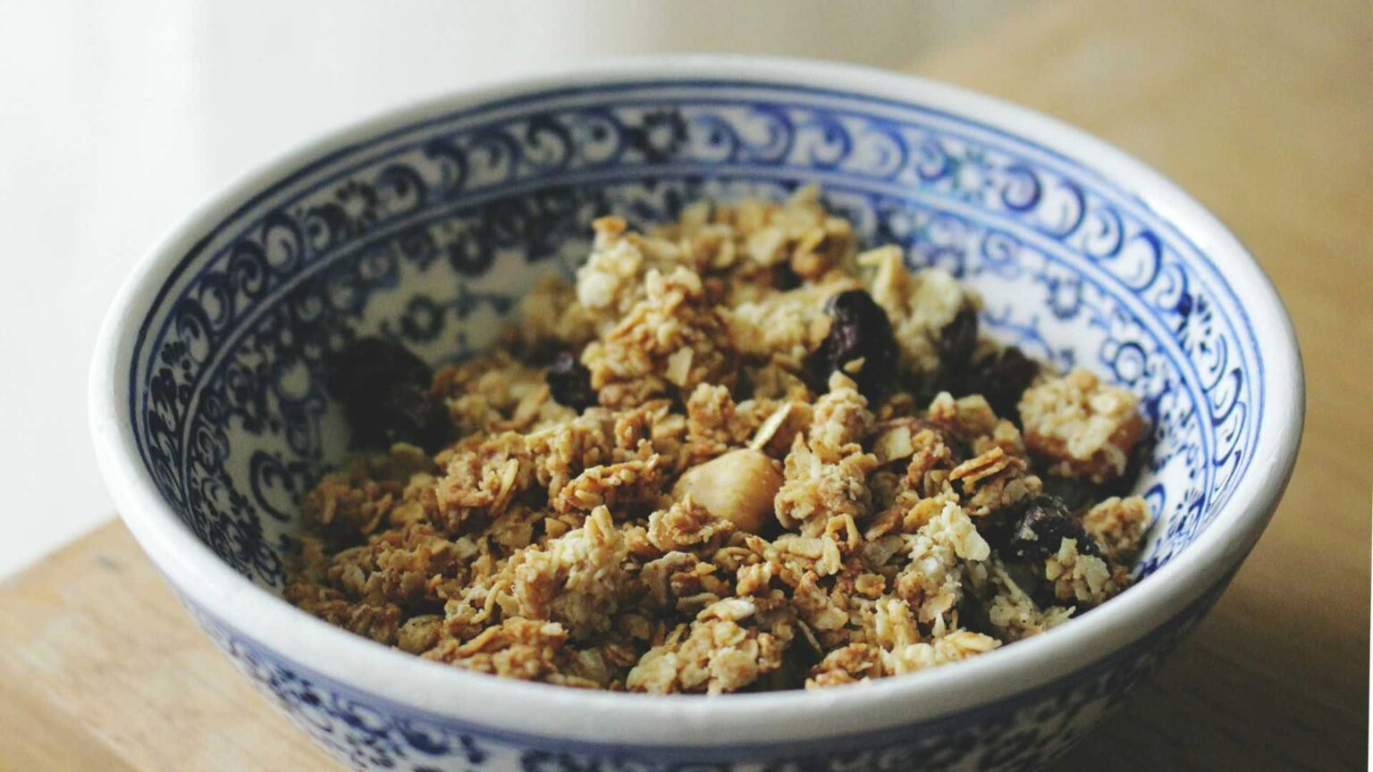 Bowl Of Granola On Table