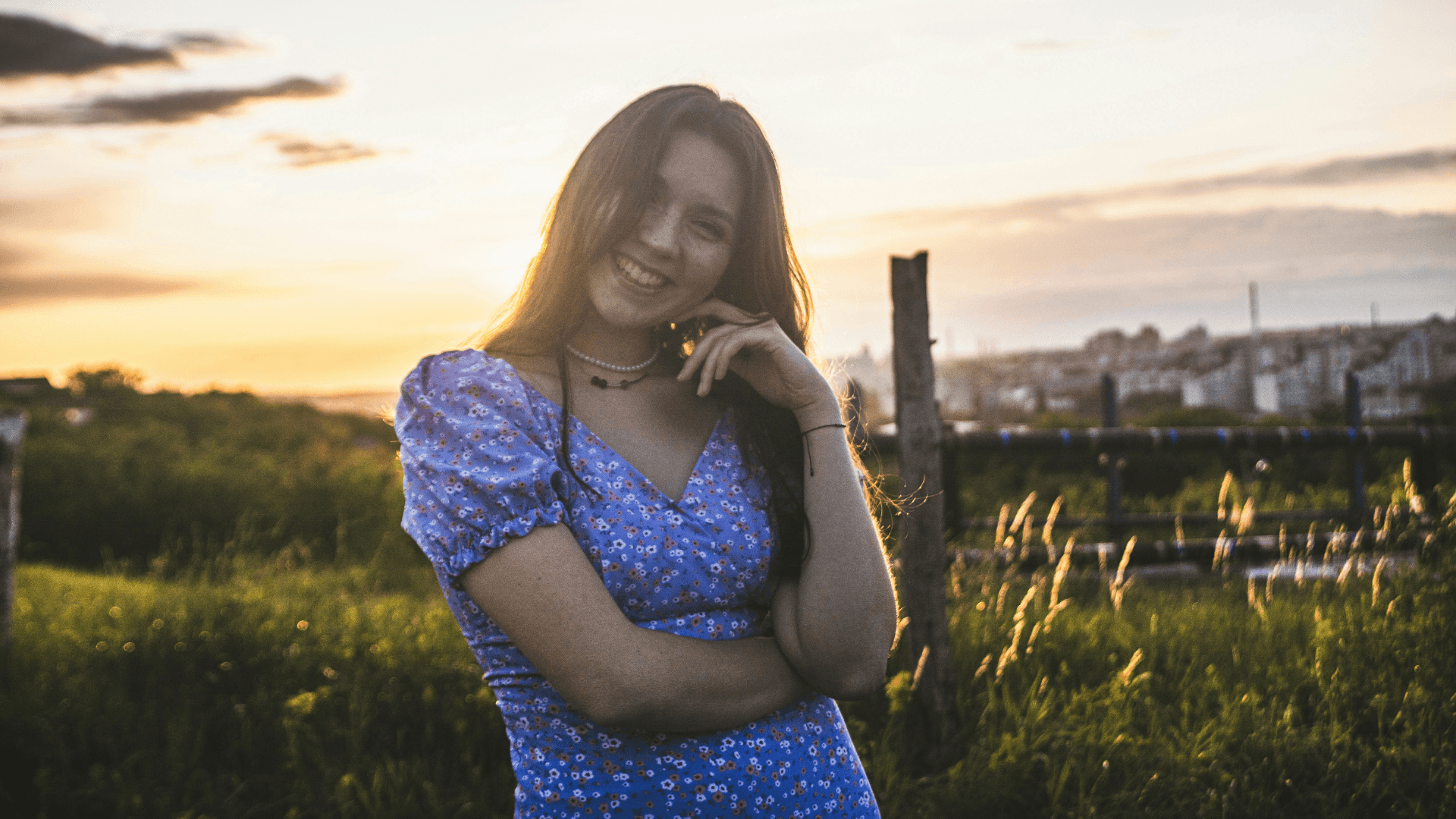 Woman Smiling Outside