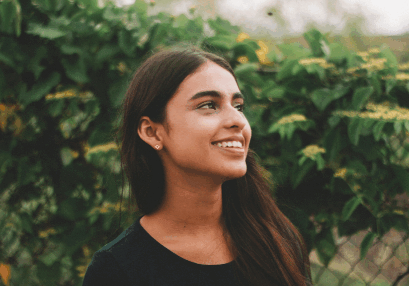 Woman Outside Smiling