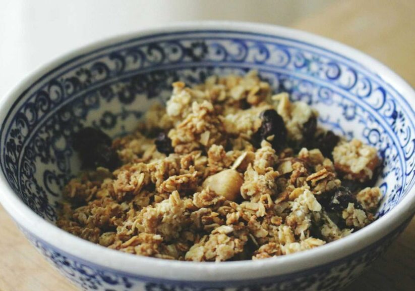 Bowl Of Granola On Table